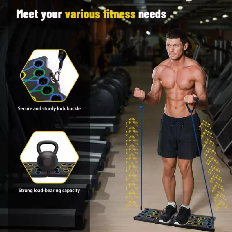 Multi-Functional Foldable Push-Up Board – Full Upper Body Training at Home